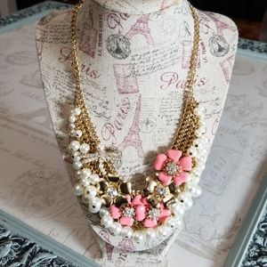 NWT Talbots Necklace with pink flowers